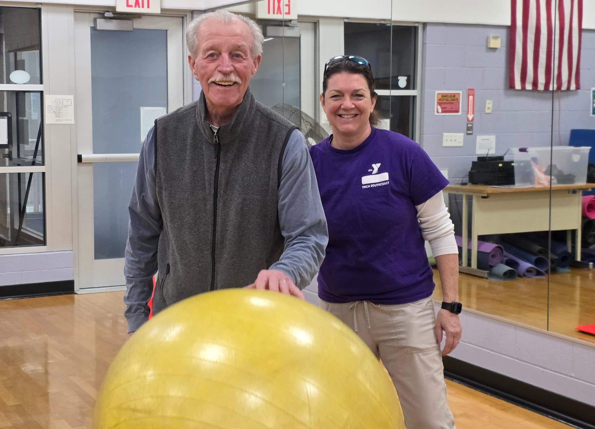 Kathy Clark leading a mobility and balance training session