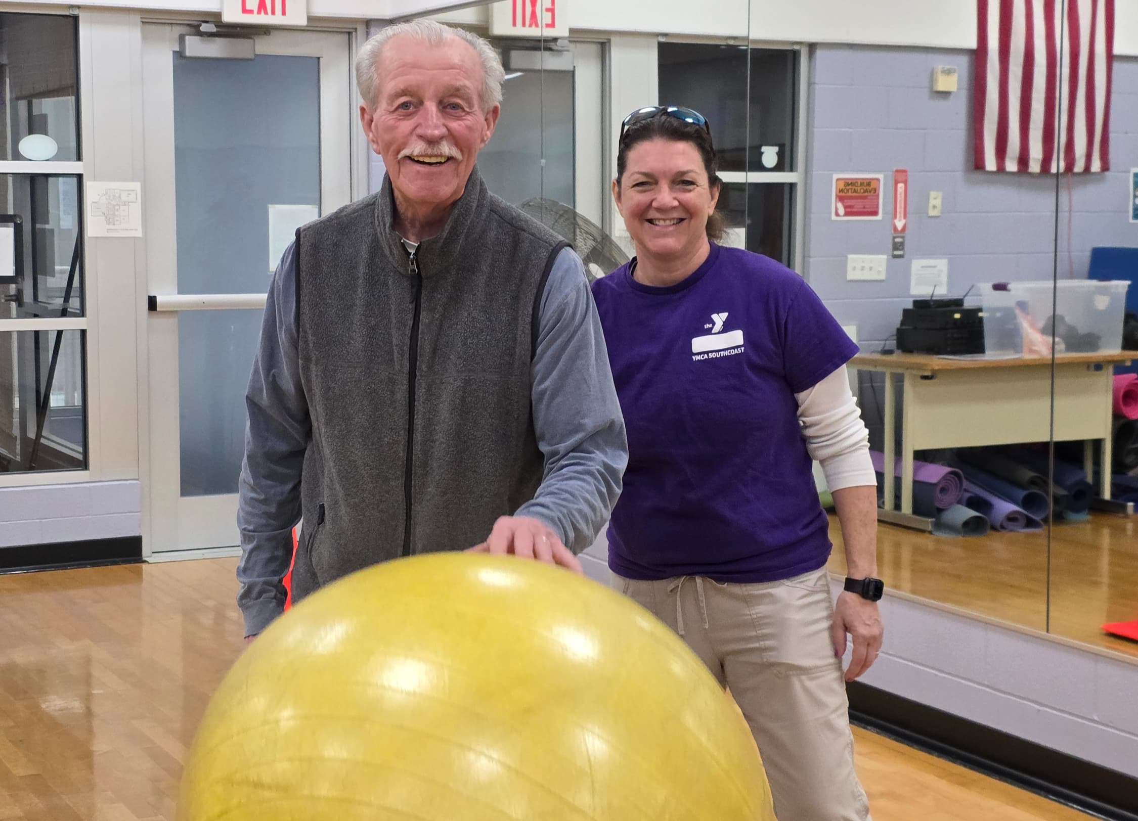 Kathy Clark leading a mobility and balance training session