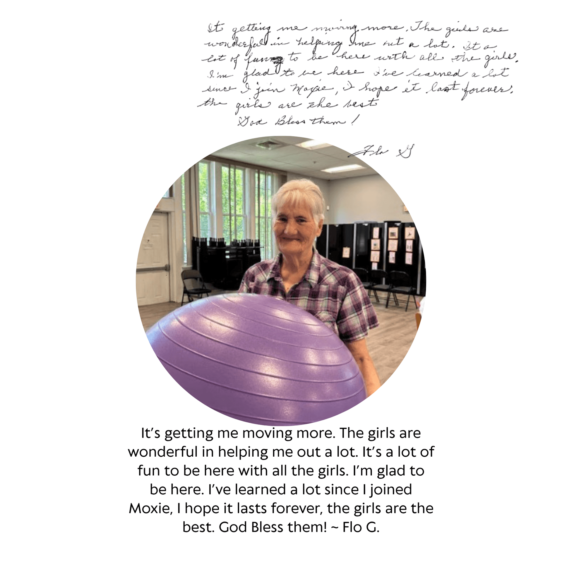 Client testimonial for Moxie Mobility Training