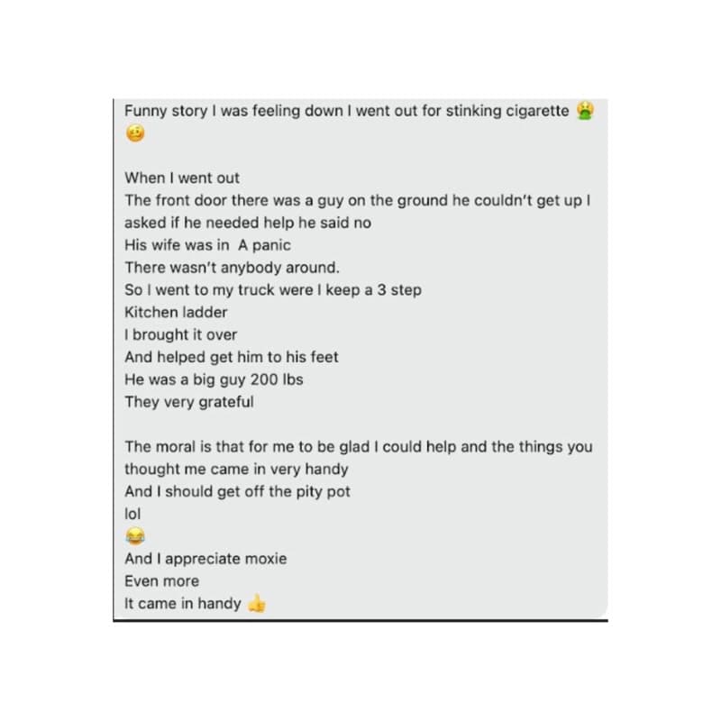 Client testimonial for Moxie Mobility Training